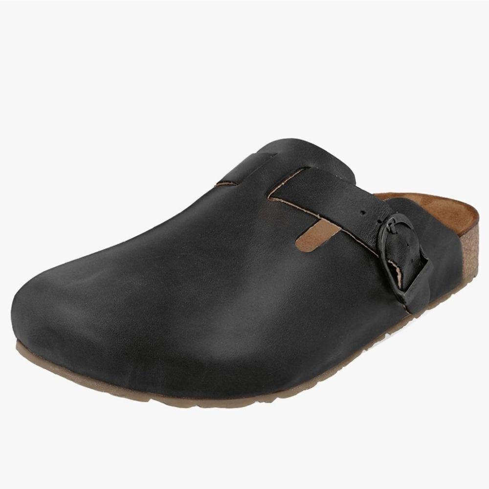 BRAND NEW CUSHIONAIRE HAZE LEATHER CLOGS MULES SLIPPERS SANDALS G1